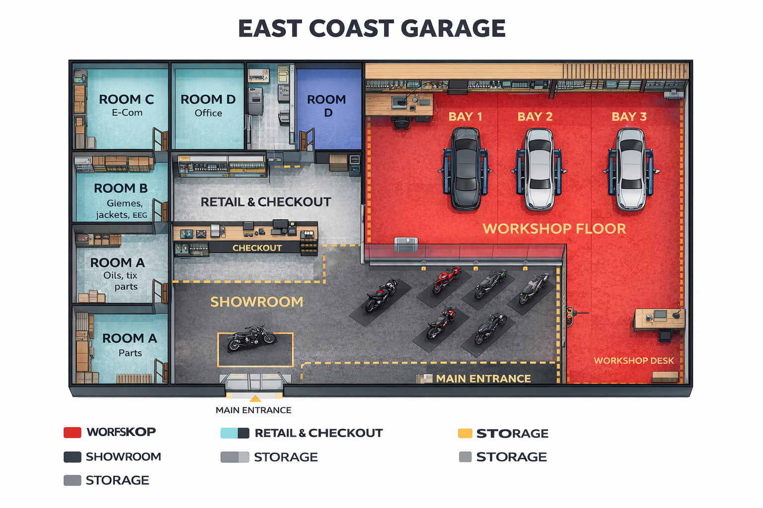 East Coast Garage master floor plan
